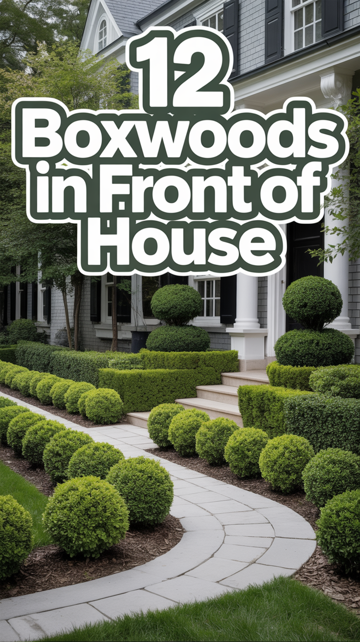🌳 12 Boxwoods In Front Of House