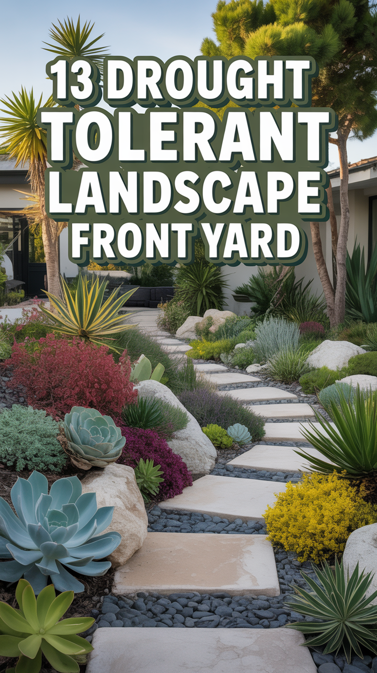 💧 13 Drought Tolerant Landscape Front Yard