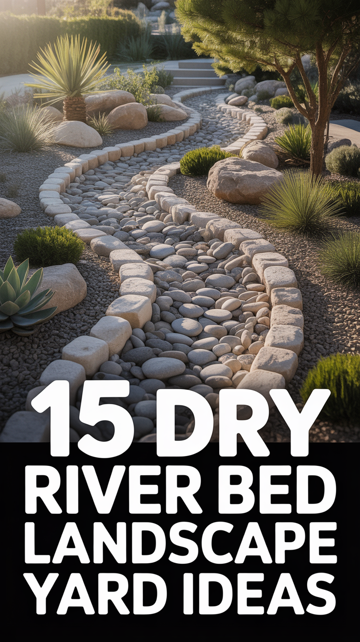 🪨 15 Dry River Bed Landscape Yard Ideas