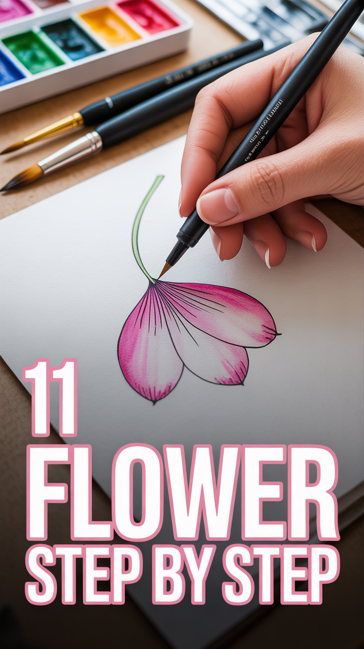 🌸 11 Flower Step By Step