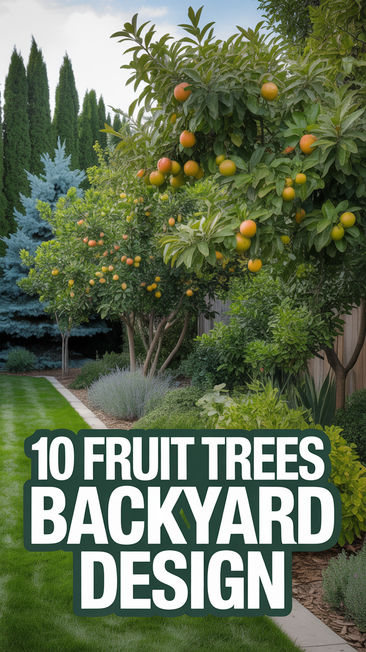 🌳 10 Fruit Trees Backyard Design