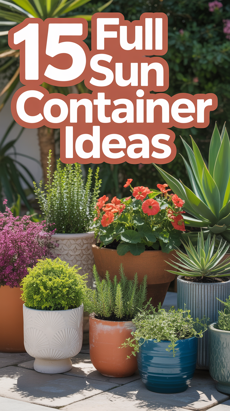 ☀️ 15 Full Sun Container Ideas