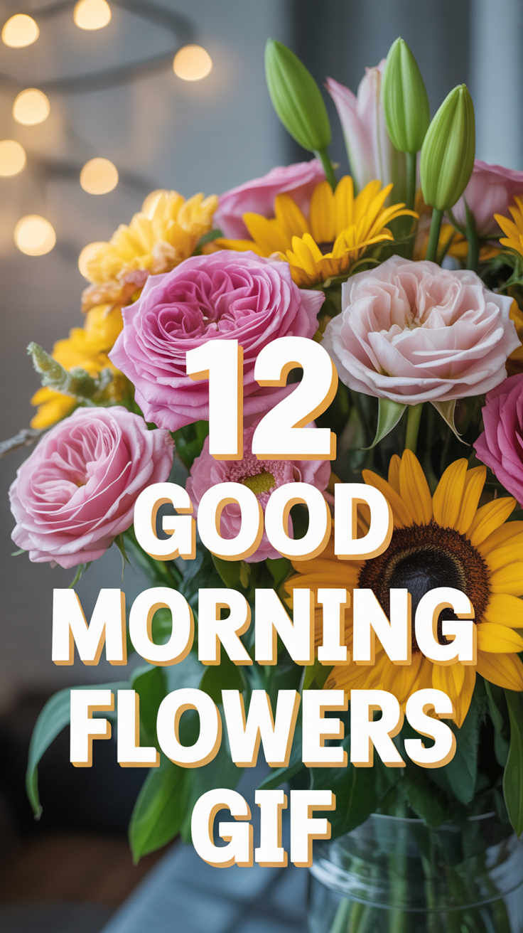 🌸 12 Good Morning Flowers Gif