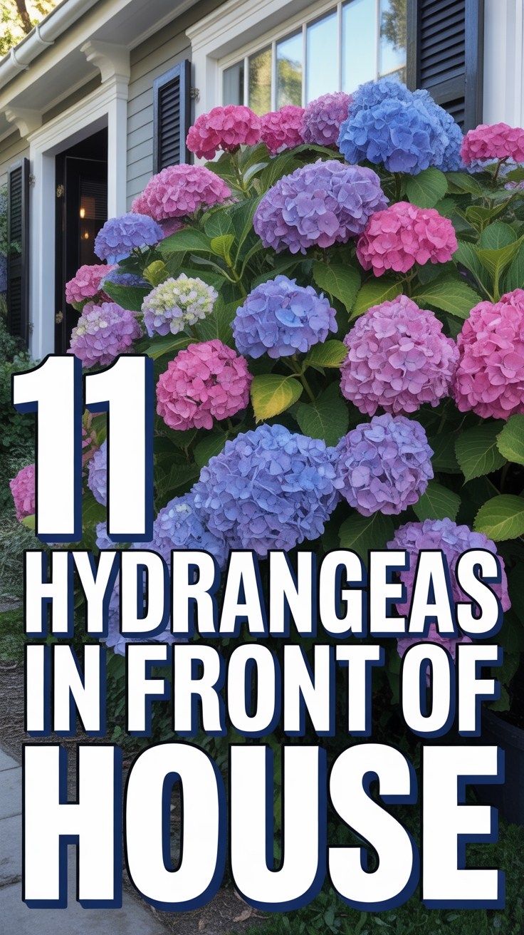 🌸 11 Hydrangeas In Front Of House