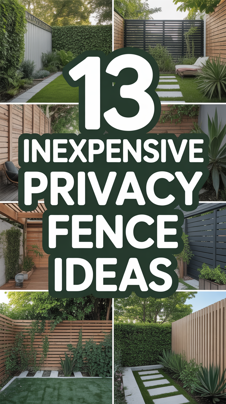 🌿 13 Inexpensive Privacy Fence Ideas