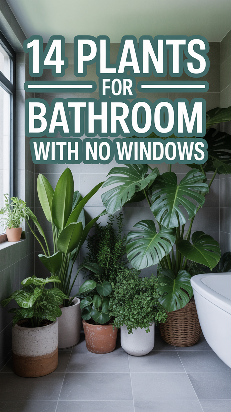 🪴 14 Plants For Bathroom With No Windows