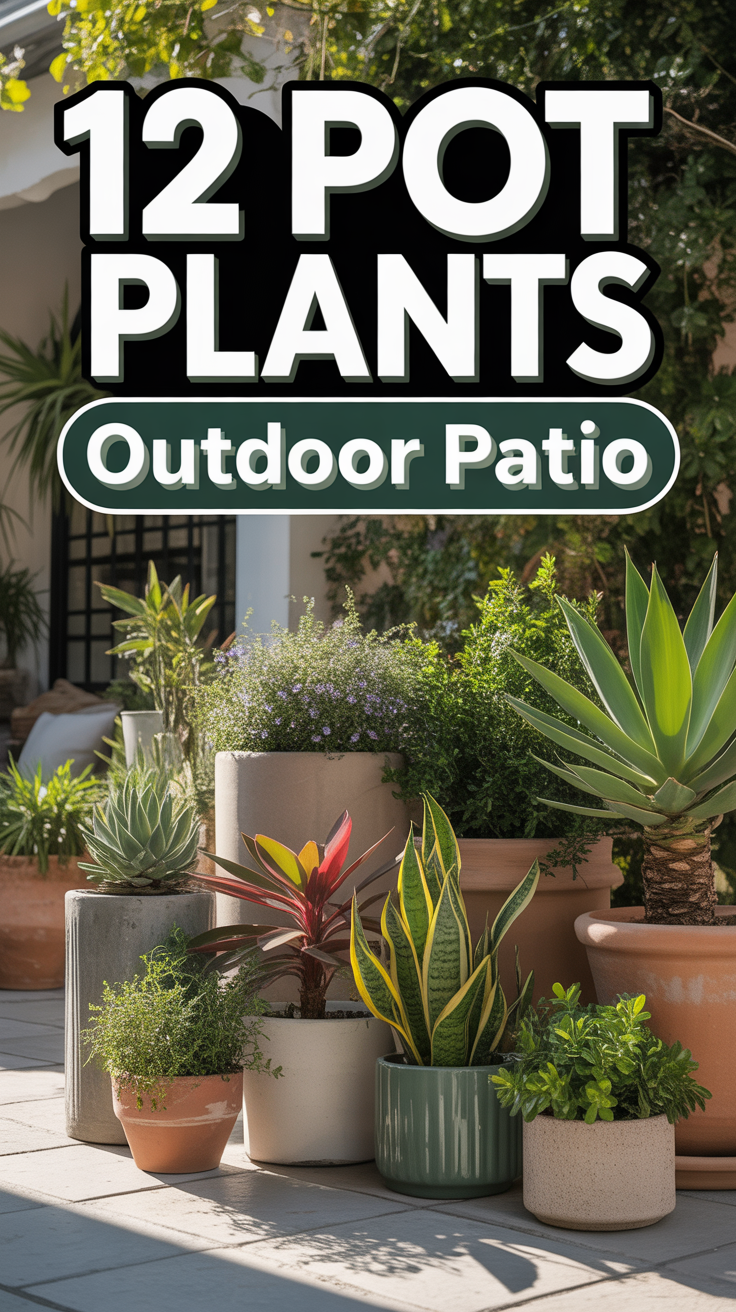 🌱 12 Pot Plants Outdoor Patio