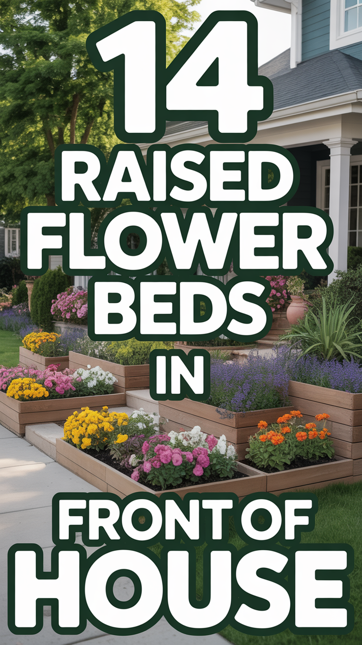 🌱 14 Raised Flower Beds In Front Of House
