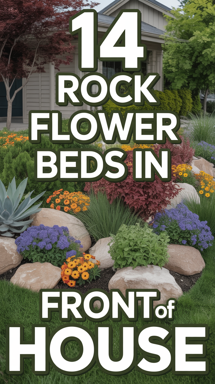 🪨 14 Rock Flower Beds In Front Of House