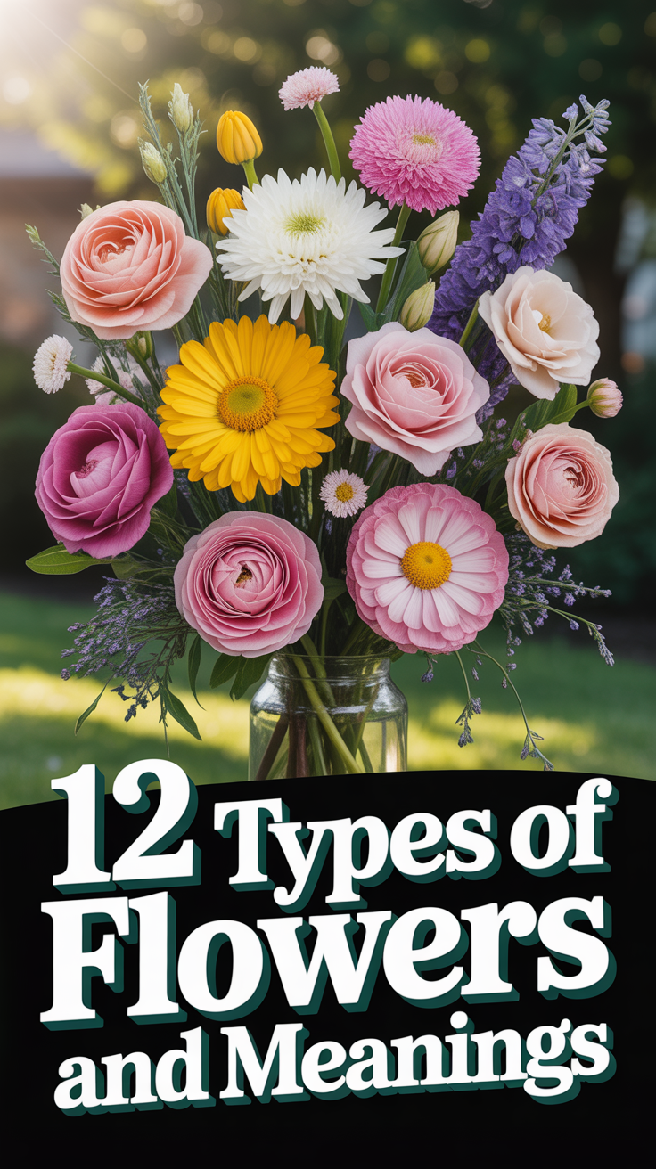 💐 12 Types Of Flowers And Meanings