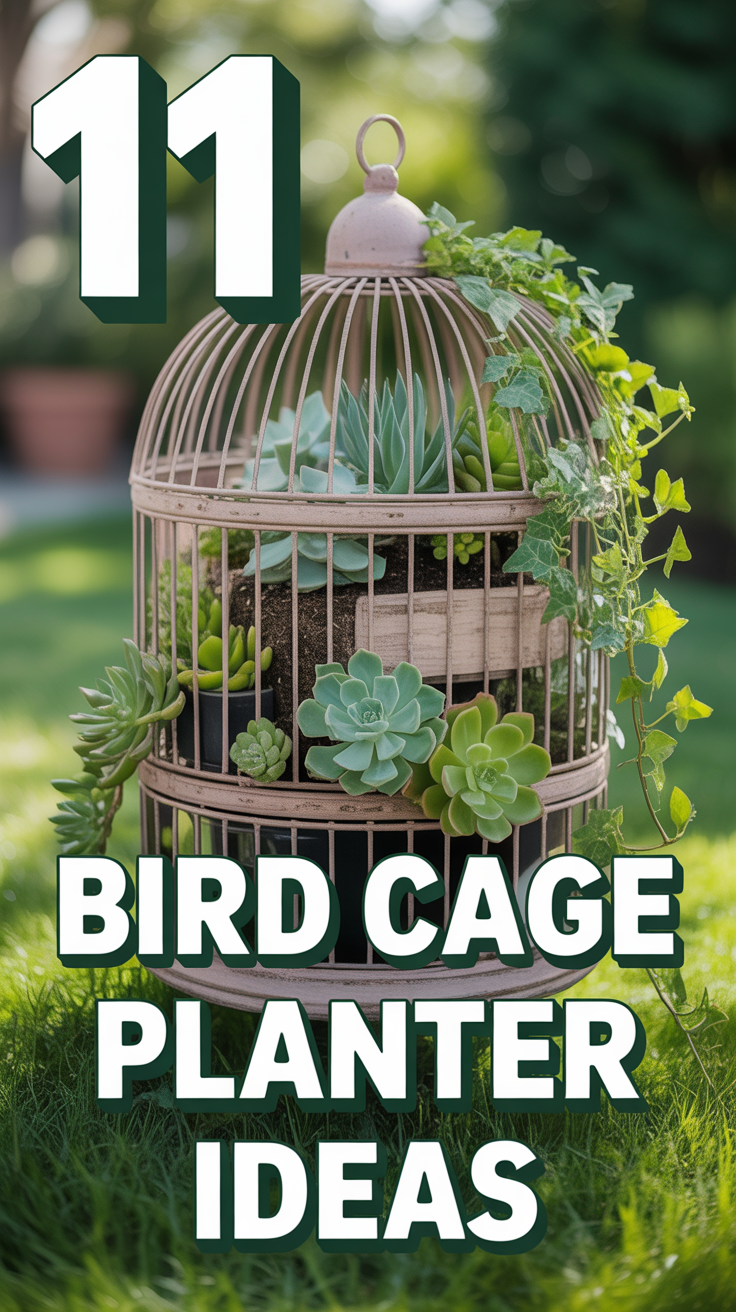🐦 11 Bird Cage Planter Ideas
