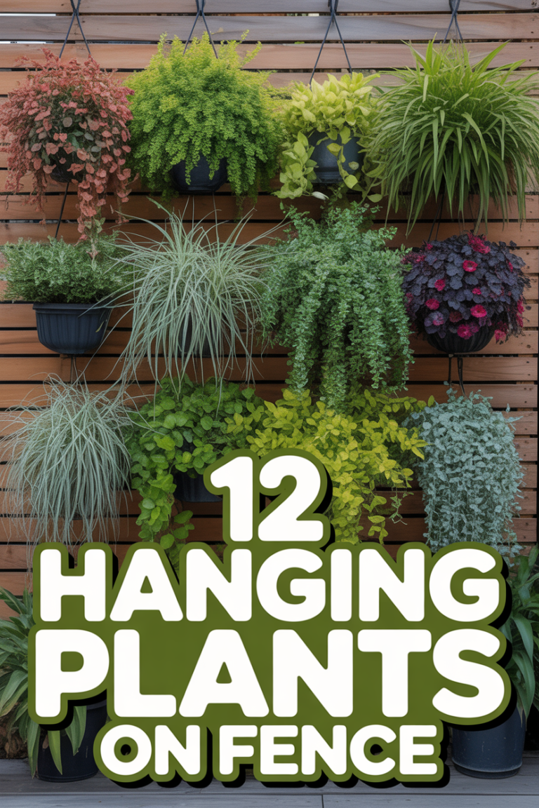 🌱 12 Hanging Plants On Fence