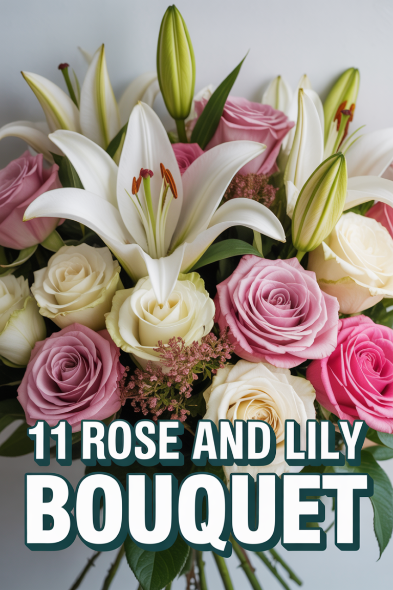 🌹 11 Rose And Lily Bouquet