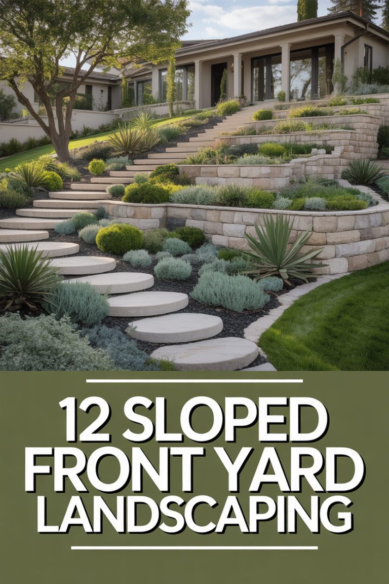 ⛰️ 12 Sloped Front Yard Landscaping